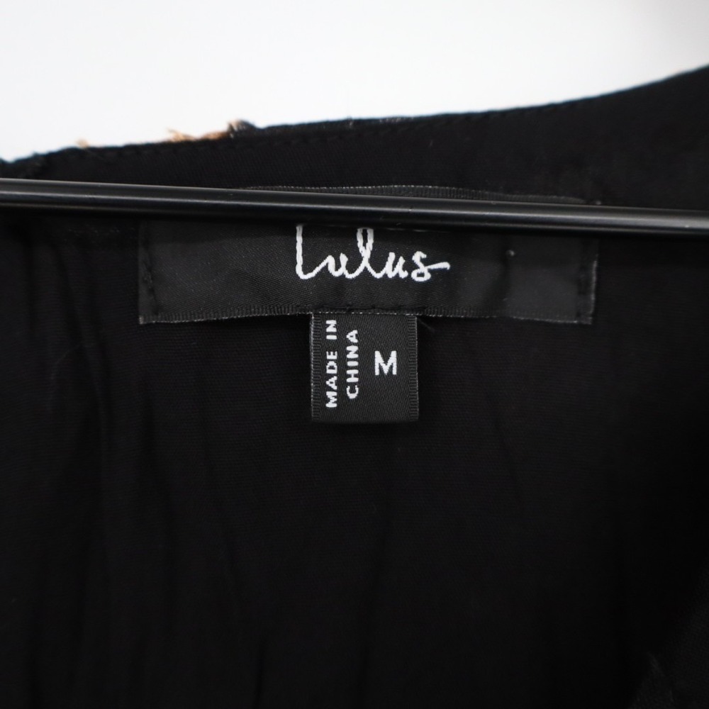 Lulus No Introductions Needed Maxi Dress Womens M Black Burnout Floral Tiered - Picture 5 of 7